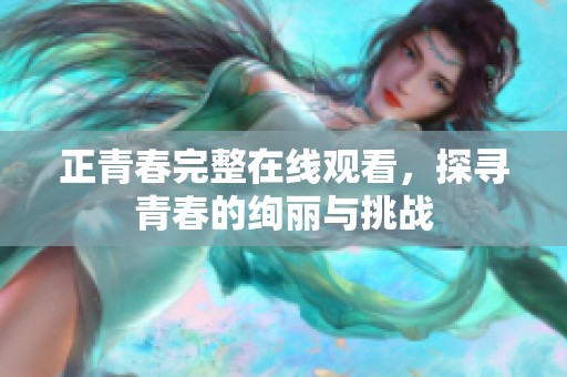 正青春完整在线观看，探寻青春的绚丽与挑战