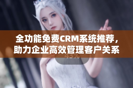 全功能免费CRM系统推荐，助力企业高效管理客户关系