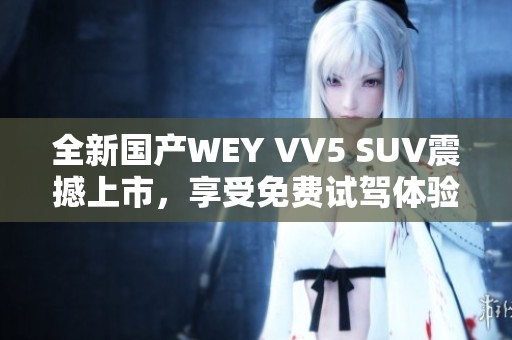 全新国产WEY VV5 SUV震撼上市，享受免费试驾体验！