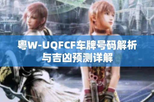 粤W-UQFCF车牌号码解析与吉凶预测详解