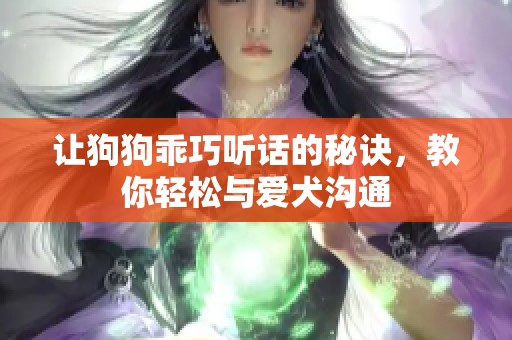 让狗狗乖巧听话的秘诀，教你轻松与爱犬沟通