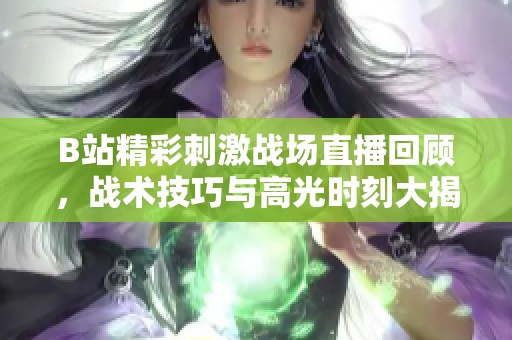 B站精彩刺激战场直播回顾，战术技巧与高光时刻大揭秘