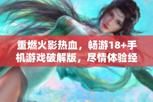 重燃火影热血，畅游18+手机游戏破解版，尽情体验经典情怀与刺激战斗