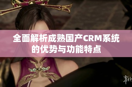 全面解析成熟国产CRM系统的优势与功能特点